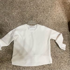 Athleta White Crop Sweatshirt